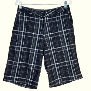 O’Neill Men’s Black & White Plaid Bermuda Length Shorts Size 30 EUC